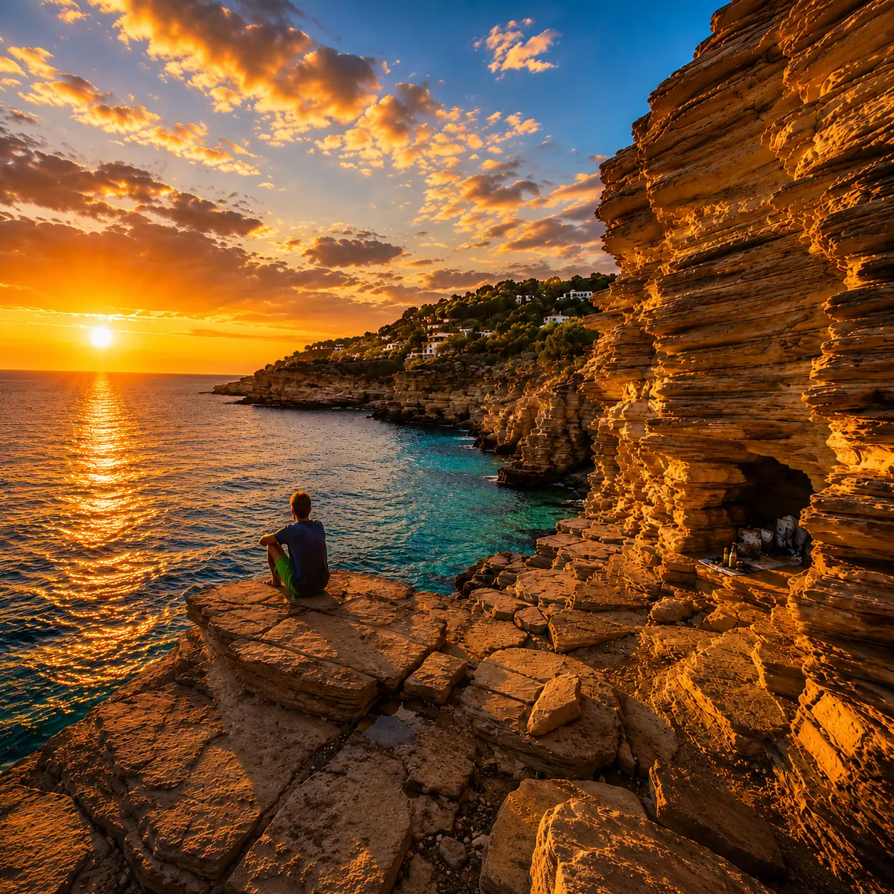 Arche rocheuse au coucher du soleil lors de l’univers Star Wars à Ibiza