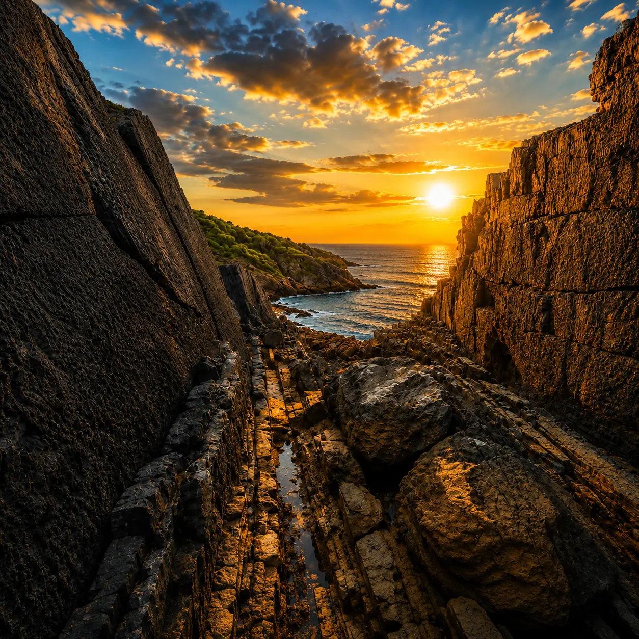 Vallée du Mordor au coucher du soleil à Ibiza