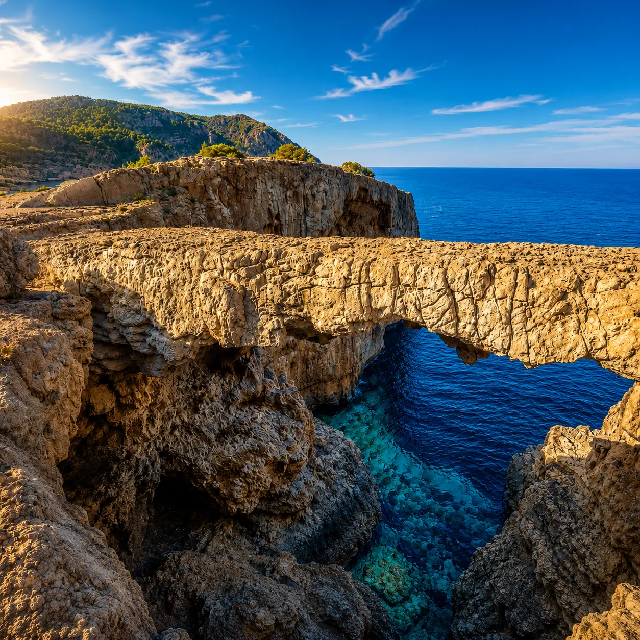 Pont de pierre naturel sur la côte d’Ibiza